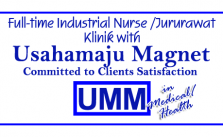 Full time Industrial nurse Jururawat Klinik with Usahamaju Magnet Sdn Bhd in Medical Health