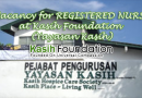 Vacancy for REGISTERED NURSE at Kasih Foundation (Yayasan Kasih)