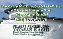 Vacancy for REGISTERED NURSE at Kasih Foundation (Yayasan Kasih)