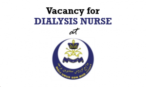 Vacancy for DIALYSIS NURSE at MAIJ Urus Sdn Bhd