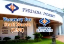 Vacancy for Staff Nurse (CSU) at Perdana University