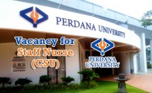 Vacancy for Staff Nurse (CSU) at Perdana University