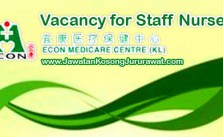 Vacancy for Staff Nurse at Econ Medicare Centre & Nursing Home Sdn Bhd