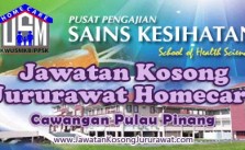 Jawatan Kosong Jururawat Homecare USM PPSK Cawangan Pulau Pinang